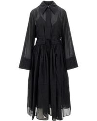 Jil Sander - Cut-Out Poplin Shirt Dress - Lyst