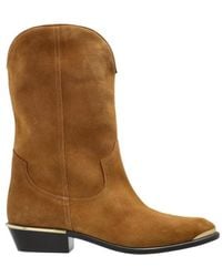 Isabel Marant - Metallic-Toe Slip-On Cowboy Boots - Lyst