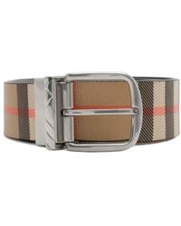 Burberry - Checked Buckle Reversible Belt - Lyst