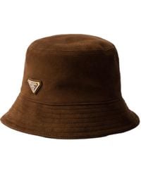 Prada - Triangle-Logo Bucket Hat - Lyst