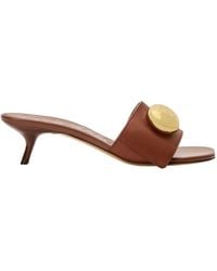 Loewe - Pebble Logo Debossed Sandals - Lyst