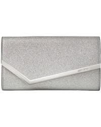 Jimmy Choo - Fine Glitter Leather Clutch Bag - Lyst