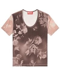 DIESEL - Elenewu Floral Print T-Shirts - Lyst