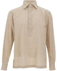 Eleventy - Long Sleeved Half-Button Shirt - Lyst