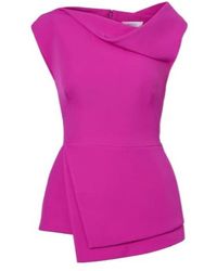 Safiyaa - Farrah Draped Crepe Top - Lyst