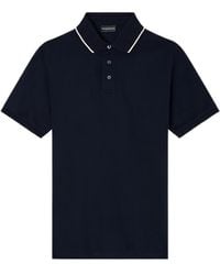 Emporio Armani - Trim-Collar Polo Shirt - Lyst