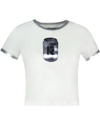 Rabanne - Rabanne Metallic Trim Graphic T-Shirt - Lyst
