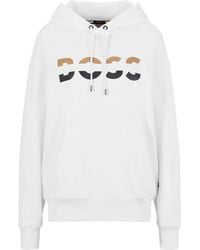 BOSS - Color-Block Letter Print Hoodie - Lyst