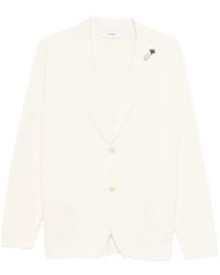 Lardini - Shawl Collar Buttoned Cardigan - Lyst