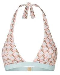 Fendi - Ff Waves Detailed Triangle Bikini Top - Lyst