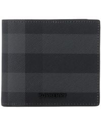 Burberry - Logo Plaque Checked Wallet - Lyst