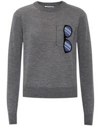 Moschino - Pocket Sunglasses Knitted Sweater - Lyst