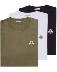Moncler - Logo Patch Three Pack Of T-Shirts - Lyst