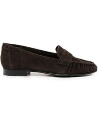Aeyde - Aldous Suede Penny-Slot Loafers - Lyst