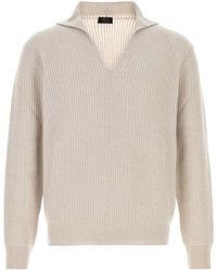 Brioni - Open Knit Long Sleeve Polo Shirt - Lyst