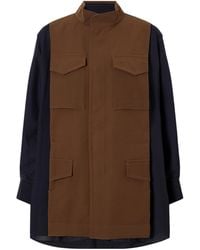Sacai - Crepe-Trimmed Woven Shirt - Lyst