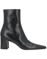 Saint Laurent - Minimalist Roundtoe Ankle Boots - Lyst