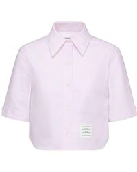 Thom Browne - Logo-Patch Short-Sleeve Shirt - Lyst