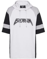 Balmain - Oversized Cotton Hoodie With Embroidered Logo - Lyst