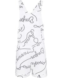 Emporio Armani - Logomania-Print Sleeveless Playsuit - Lyst