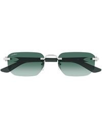 Cartier - Recangular Frame Sunglasses - Lyst