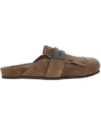 Brunello Cucinelli - Embellished Round-Toe Mules - Lyst