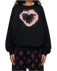 R13 - Flaming Heart Oversized Crew Neck Sweatshirt - Lyst