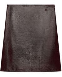 Courreges - Vinyl Logo-Patch A-Line Knee-Length Skirt - Lyst