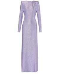 Oscar de la Renta - Round Neck Long-Sleeved Dress - Lyst