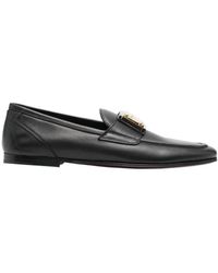 Dolce & Gabbana - Logo-Plaque Round-Toe Loafers - Lyst