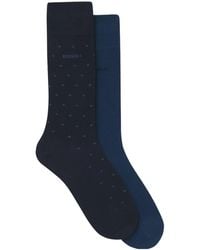 BOSS - Two-Tone Fashion Long Cotton Socks - Lyst
