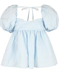 Cecilie Bahnsen - Gathered Puff Sleeve Blouse - Lyst
