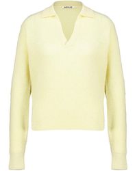 AURALEE - V-Neck Knit Top - Lyst