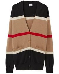 Burberry - Icon Stripe Knitted Cardigan - Lyst