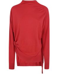 Magda Butrym - Rosette-Detail Asymmetric Sweater - Lyst