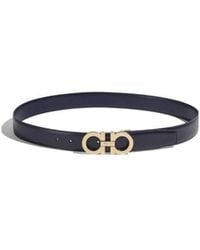 Ferragamo - Ferragamo Gancini Logo Plaque Reversible Belt - Lyst