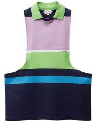 Versace - Embroidered Striped Tank Top - Lyst