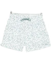 Emporio Armani - Monogram-Print Swim Shorts - Lyst