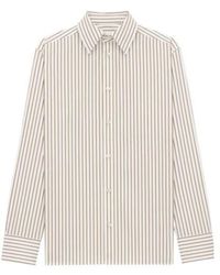 Saint Laurent - Striped Long-Sleeved Shirt - Lyst