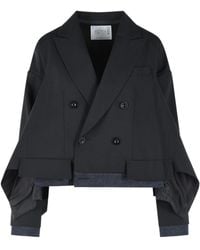 Sacai - 'Suiting' Wool Blend Jacket - Lyst