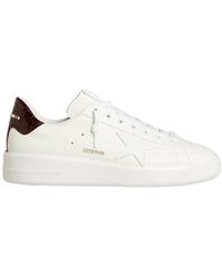 Golden Goose - Purestar With Leather Star And Burgundy Croc-Print Leather Heel Tab - Lyst