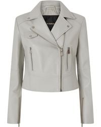 Pinko - New Sensibile Leather Biker Jacket - Lyst