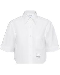 Thom Browne - Logo Patch Cropped Shirt - Lyst