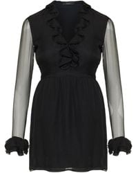 Gucci - Ruffled Silk-Chiffon A-Line Mini Dress - Lyst