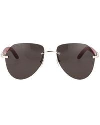 Cartier - Aviator Frame Sunglasses - Lyst