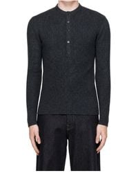 Lisa Yang - Button-Front Long-Sleeve Polo Shirt - Lyst