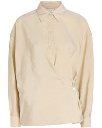 Lemaire - Twisted Brushed Silk-Blend Wrap Shirt - Lyst