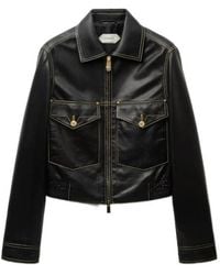 Versace - Cropped Accents Leather Jacket - Lyst