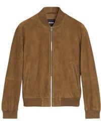 BOSS - Muller Suede Bomber Jacket - Lyst