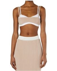 DIESEL - M-Zelda Ribbed Knit Layered Bra Top - Lyst